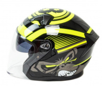 Шлем открытый HIZER J228 #1 (L) black/neon yellow