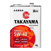 Масло моторное TAKAYAMA ADAPTEC SAE 5W-40 API SN/CF, ACEA A3/B4 синт. (4л)