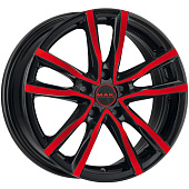 7x17/5x114,3 ET40 D76 Milano Black Red Face